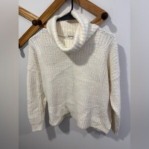 Madewell ivory cowl neck sweater- wool alpaca blend